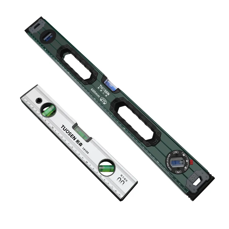 Die-Cast Aluminum Alloy Magnetic Spirit Level – High Precision Construction Level with Magnetic Edge & Built-in Ruler for Renovation, Carpentry & Tile Installation